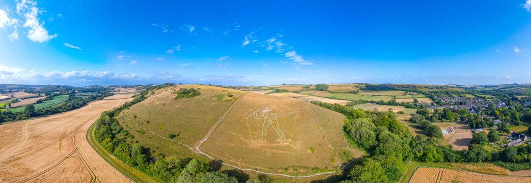Aerial view of Cerne Giant in England