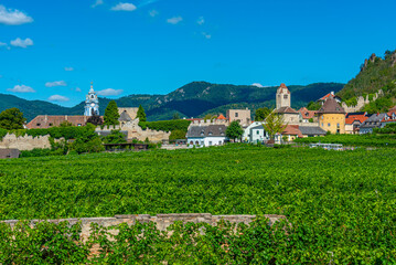 Naklejka premium Cityscape of Durnstein village at Wachau valley in Austria