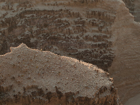 Landscape view of sand dunes sandstone rock formation at surat thani in the early morning,Thailand
