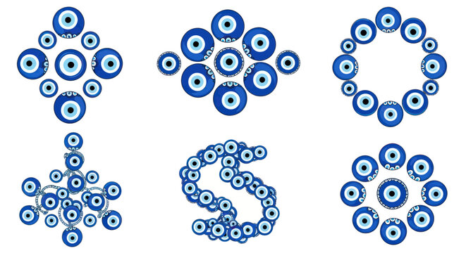 Nazar Boncuk Evil Eye Amulets Collection - Protective Charms in Various Shapes