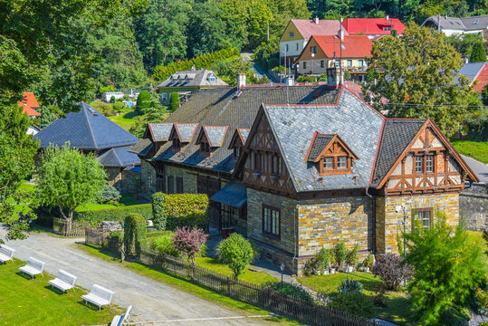 Historical houses at Sternberk in Czech republic
