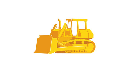 Yellow Bulldozer Heavy Construction Vehicle Isolated on White Background © budi