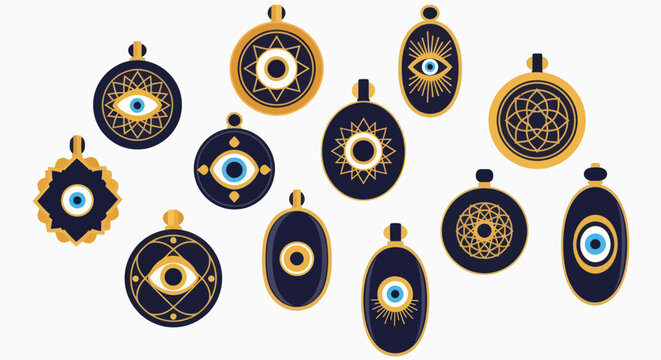 Evil Eye Talisman Collection: Protective Amulets with Blue Eye Symbol