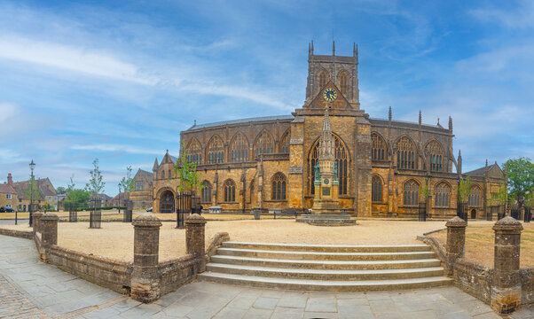 View of Sherborne abbey in England