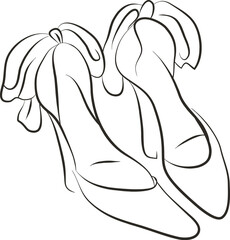 Fototapeta premium Wedding Heels Sketch
