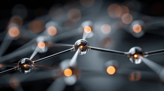 Corporate Decision Concept With Data Hub and Connections Created Using an 85mm Lens at F2.2 Aperture Displaying Network Structure