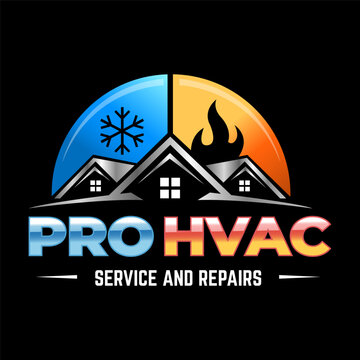 Illustration vector graphic of house HVAC logo design suitable for AC or ventilation business.