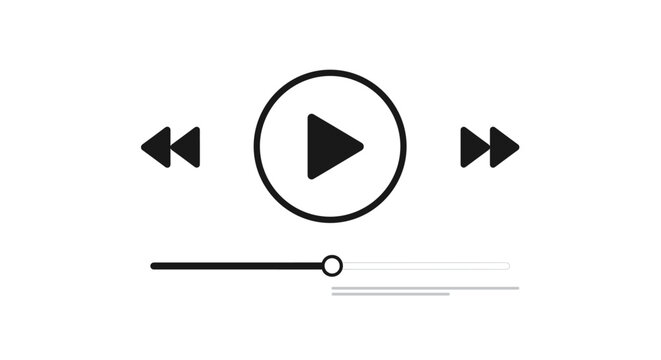 Minimalist User Interface Design Element with Arrows and Scrollbar on White Background