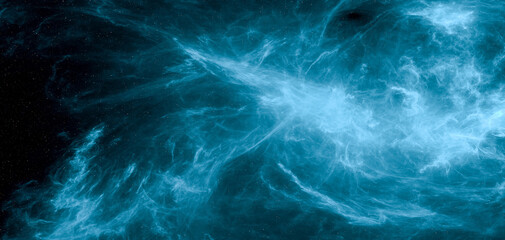 Blue Nebula Cloud in Deep Space With Ethereal Gas Filaments - 3D Rendering and Texture © edb3_16
