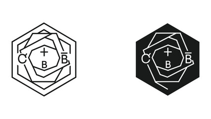 Abstract Geometric Symbol with Letters C, B, and Plus Sign on Hexagon Shape © SHAHRIYAR RASEL