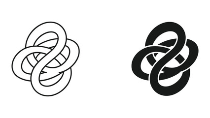 Obraz premium Abstract Celtic Knot Symbol and Silhouette - Intertwined Loops