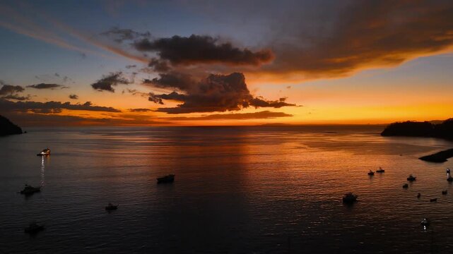 Jaco Beach Costa Rica Sunset, Pacific Coastline &amp; Tropical Ocean Waves