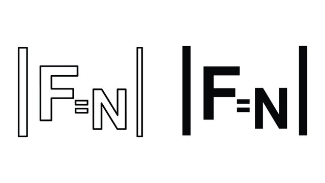 Physics Formula FN Equals N in Absolute Value Bars, Vector Force Equation, Mathematical Symbol