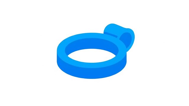 Isometric ring with a loop attachment, a versatile graphic element for digital design and branding applications