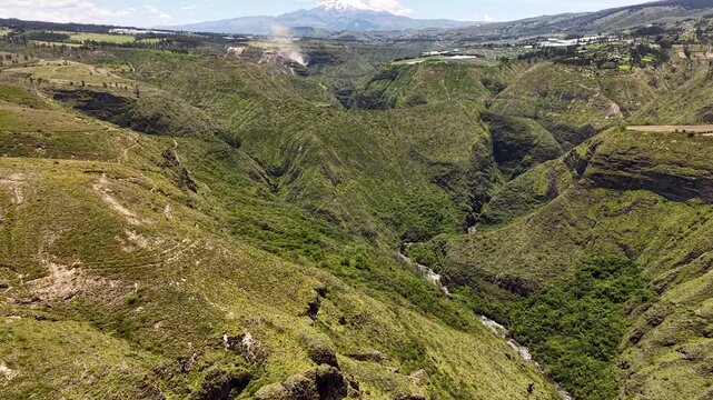 Cinematic Aerial View of Cayambe Volcano, Ecuador | Lush Green Fields & Andean Landscape Drone Footage