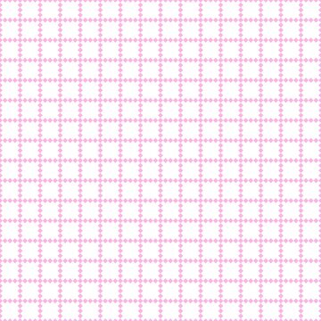 Seamless pixel grid pattern with textured pink dots on a clean white background. Cute sweet chick ornament for nursery decor, children's textiles, and romantic stationery design.