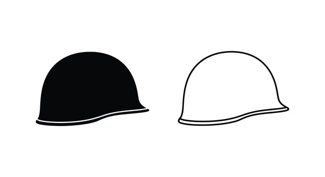 Set of 2 construction helmets vector icons