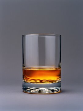 Coconut Spirit Served in Clear Glass Against Matte Gray Background