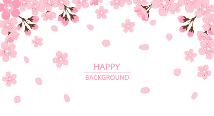 Fototapeta premium Pink Cherry Blossom Floral Background Pattern.
