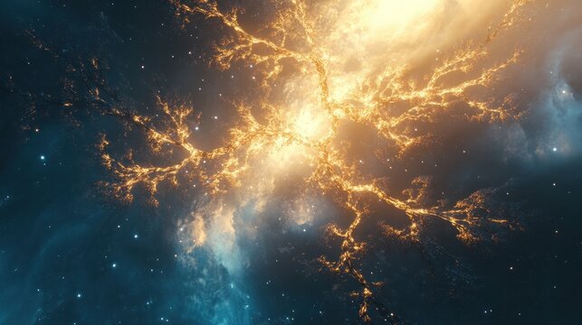 Cosmic nebula ablaze