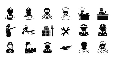 Obraz premium Various Occupation Icons and Symbols.