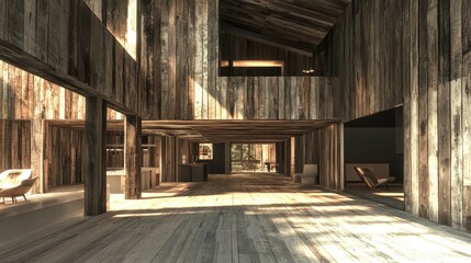 Rustic Wooden House Interior Design