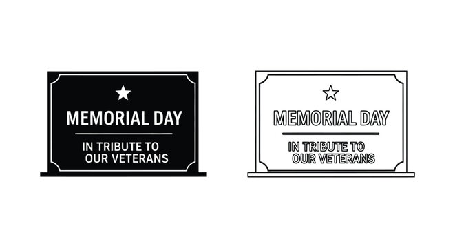 Set of 2 Memorial Day badges vector
