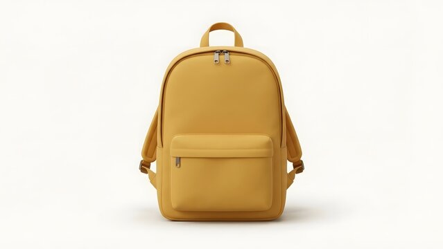 Stylish Yellow Backpack on White Background for Everyday Use.