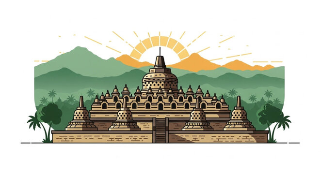 Borobudur Temple Central Java Indonesia.