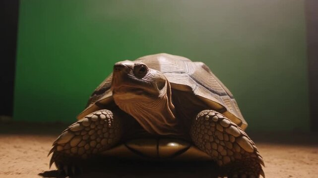 Close-up detail of tortoise head and textured shell highlighting natural patterns, reptile anatomy, rough surface, and slow terrestrial wildlife character