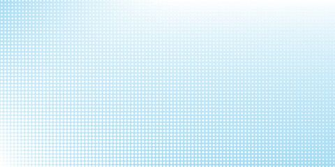 Fototapeta premium Halftone dotted blue and white background. Halftone effect vector pattern. Abstract simple art web with copy space.