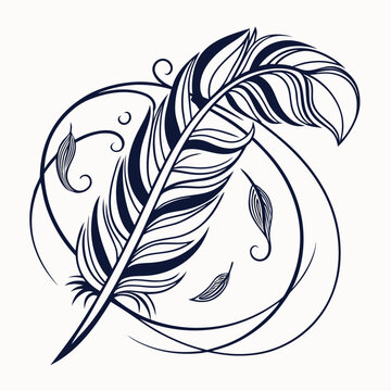 Modern Fashion Boutique Symbol with Elegant Feather Design