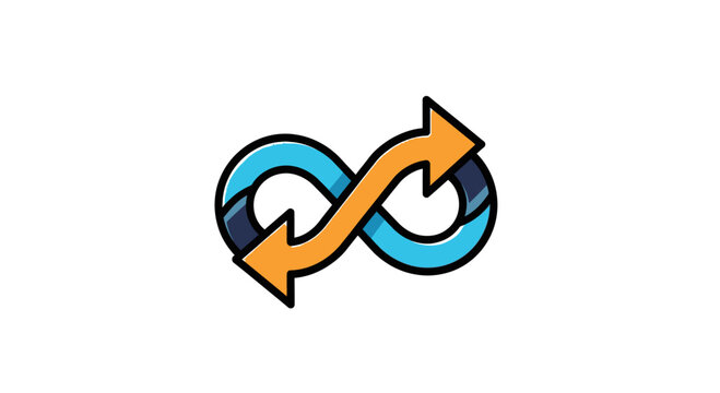 Infinite Loop Arrows Representing Continuous Process Cycle
