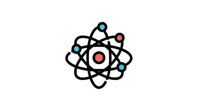 Atomic Structure Symbol Representing Scientific Research Concept