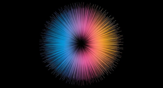vibrant radial light burst with colorful abstract energy background