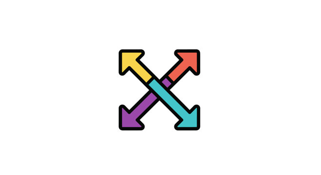 Crossing Directional Arrows Showing Multiple Path Choices And Navigation Options
