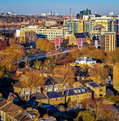 Hammersmith and A40 Corridor with West London Skyline in Warm Urban Light