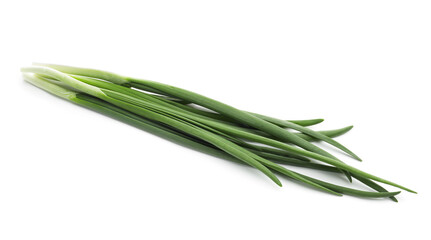 Fototapeta premium Whole fresh green onions isolated on white
