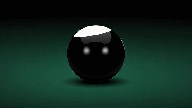 Black billiard ball number two on green pool table isolated on dark background