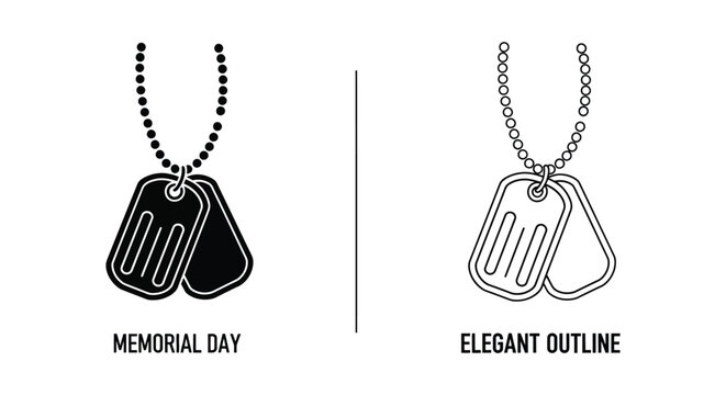 Set of 2 dog tag icons vector
