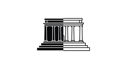Fototapeta premium Vector ancient Greek temple icon