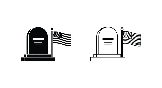 Set of 2 tombstone icons vector