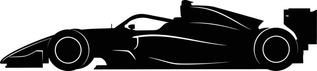 Fototapeta premium Formula racing car silhouette profile
