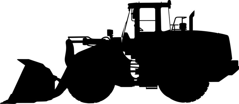 Front end wheel loader silhouette for construction