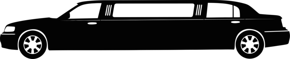 Obraz premium Luxury stretch limousine vehicle silhouette