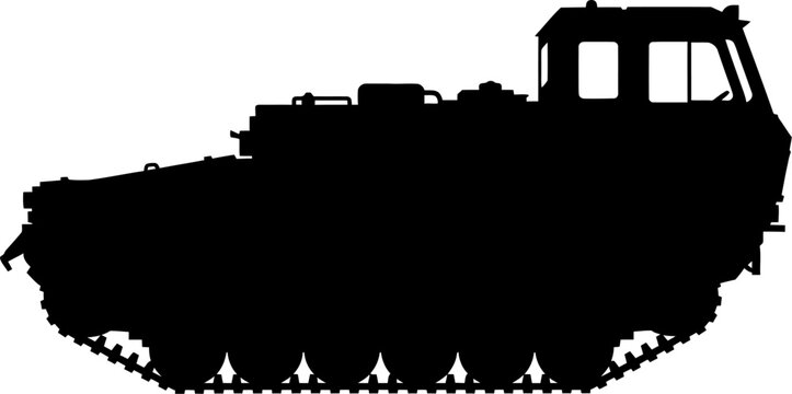 Tracked armored personnel carrier silhouette