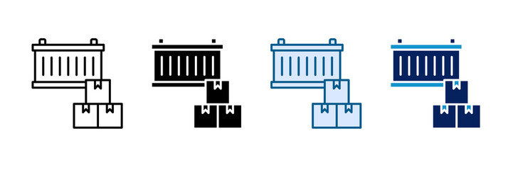 Obraz premium Shipping Container Icon Set Multiple Style Collection