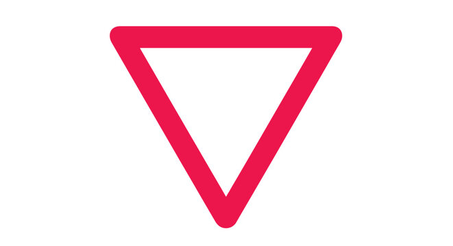 A universal give way yield road sign illustration for traffic control and safety vector graphic design