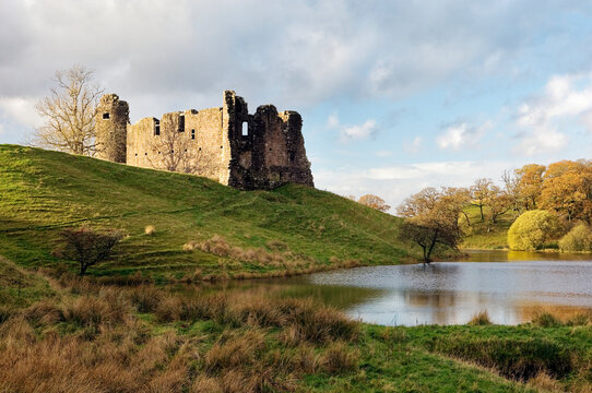 Morton Castle above Thornhill in Nithsdale in the Dumfries and Galloway region of Scotland. Dates from late Mediaeval period