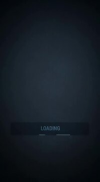 Digital loading bar animation in dark background technology concept waiting